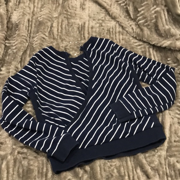 Code x Mode -Striped Open Back Sweatshirt- Size: Medium - Picture 2 of 4